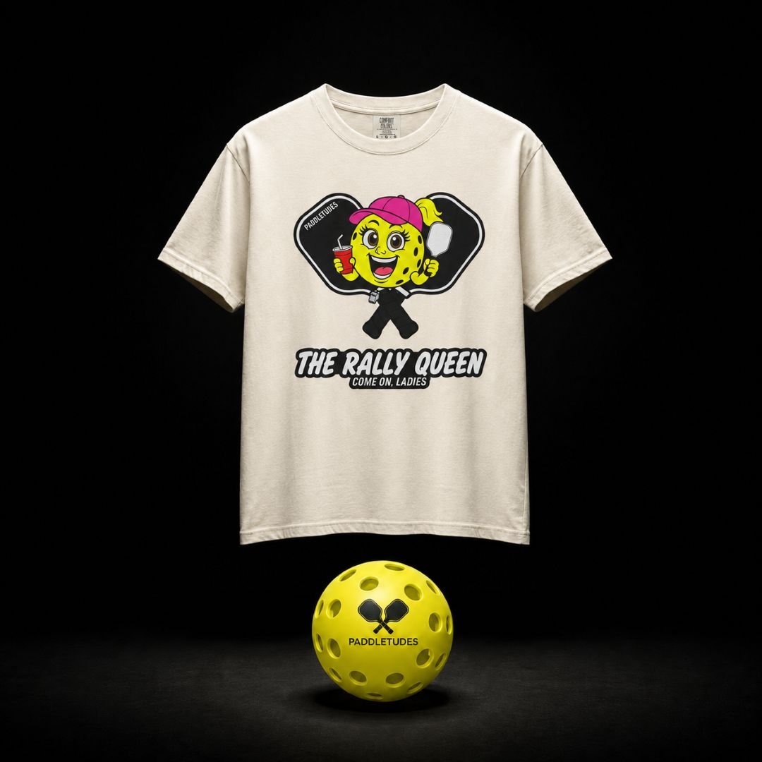 The Rally Queen funny pickleball shirt Comfort Colors 1717 pickleball gift for her