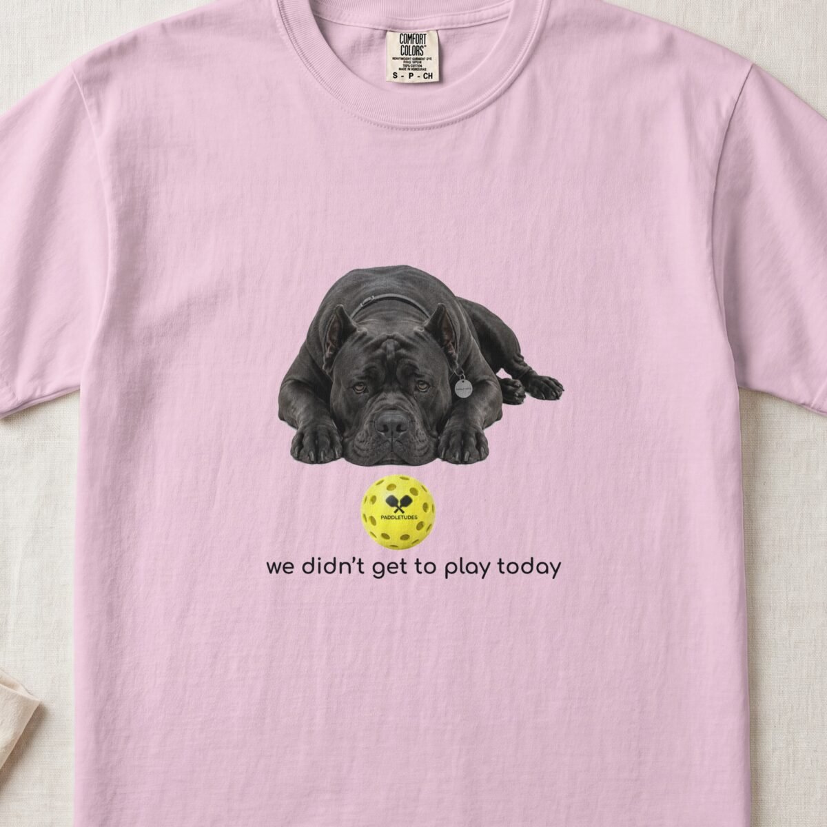 Cane Corso Sad — Funny Dog Pickleball Shirt on Comfort Colors 1717