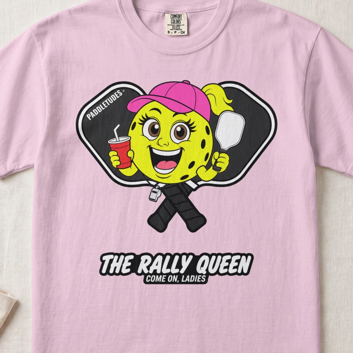 The Rally Queen – Pickleball Personality — Funny Pickleball Attitude Shirt on Comfort Colors 1717