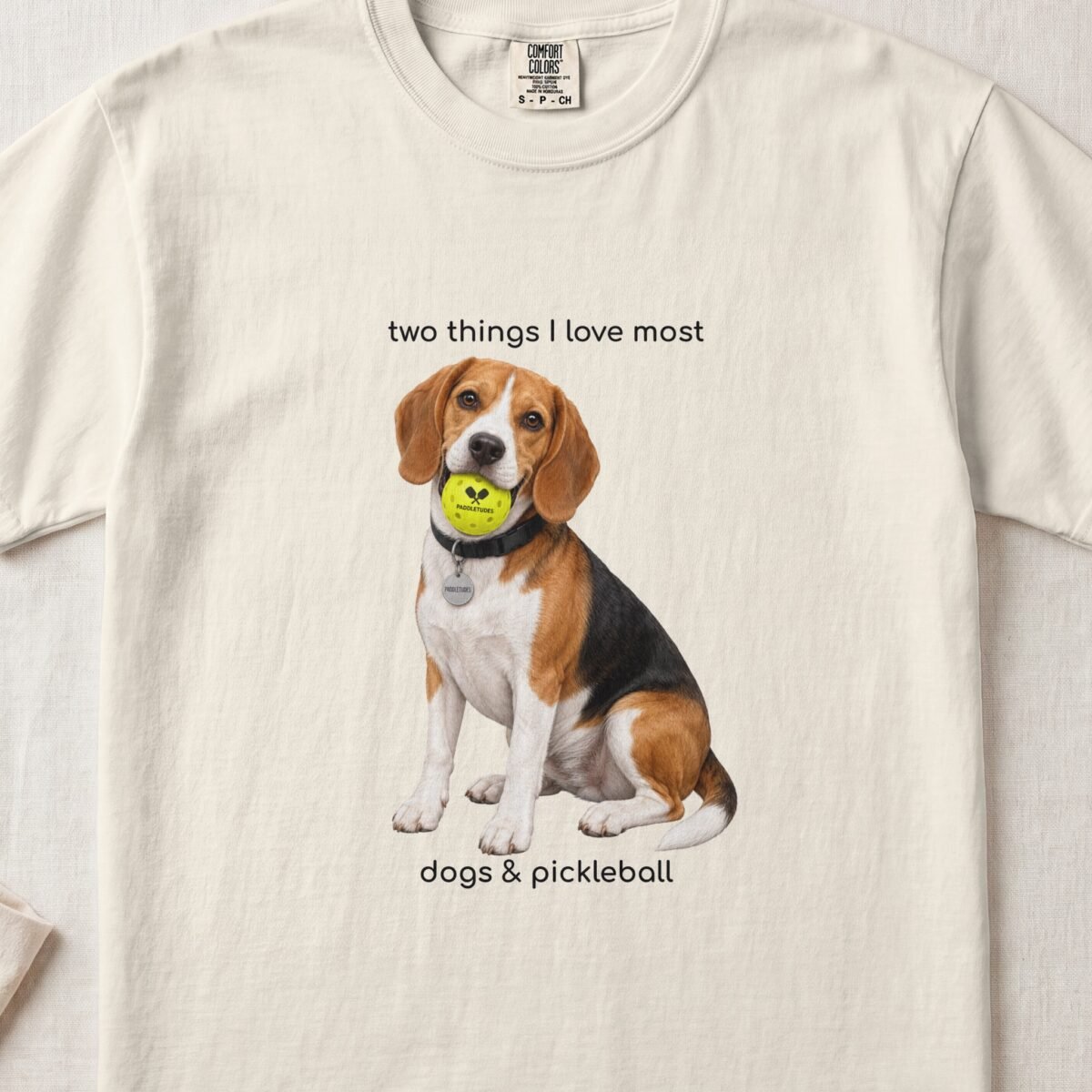 Beagle Happy — Funny Dog Pickleball Shirt on Comfort Colors 1717