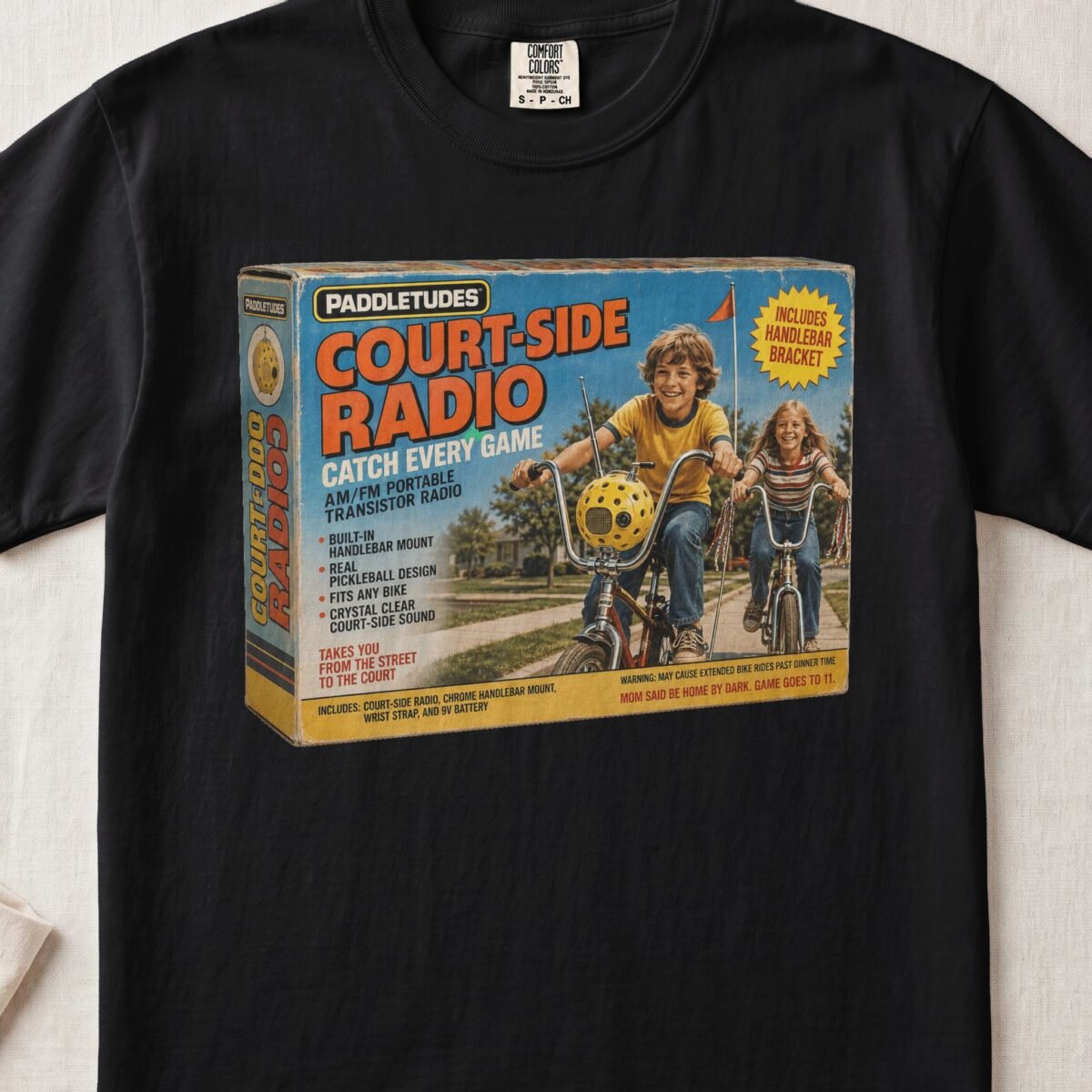Court Side Radio — Retro Pickleball Shirt on Comfort Colors 1717