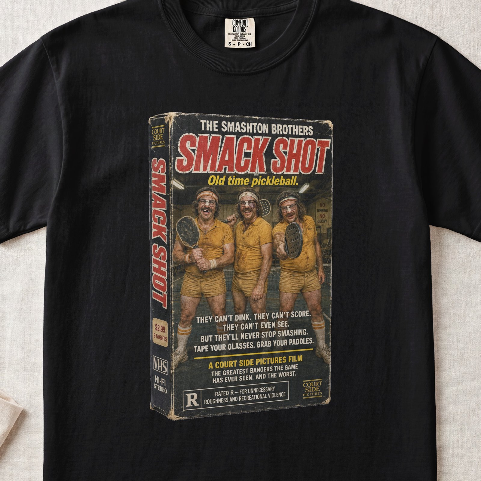 Smack Shot — Retro Pickleball Shirt on Comfort Colors 1717 — View 4