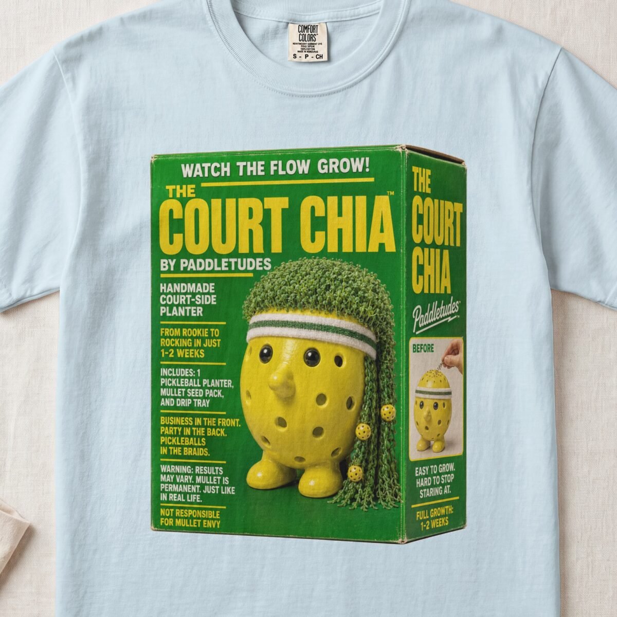 The Court Chia — Retro Pickleball Shirt on Comfort Colors 1717