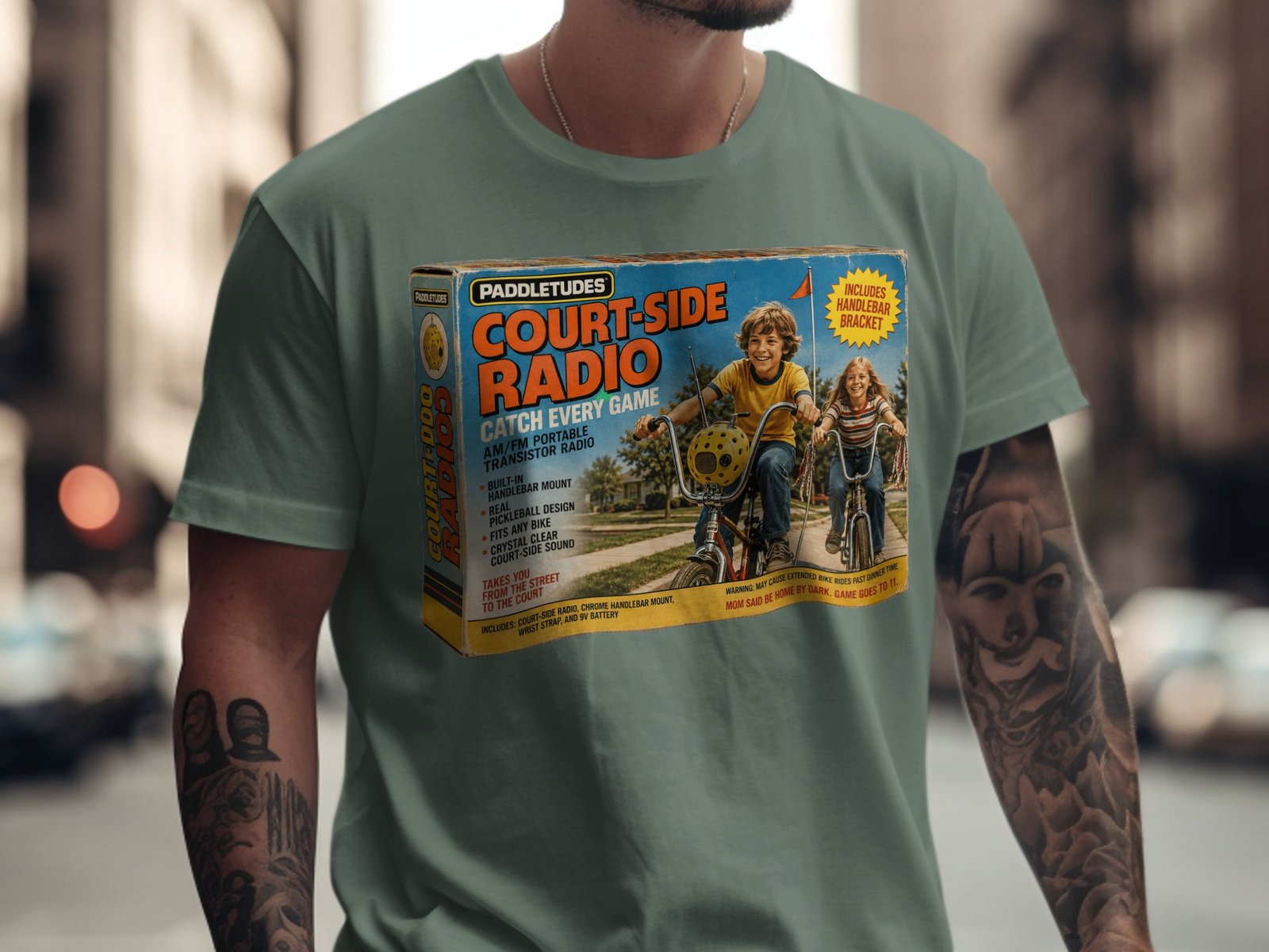 Retro Transistor Radio Tee — Court Side Radio