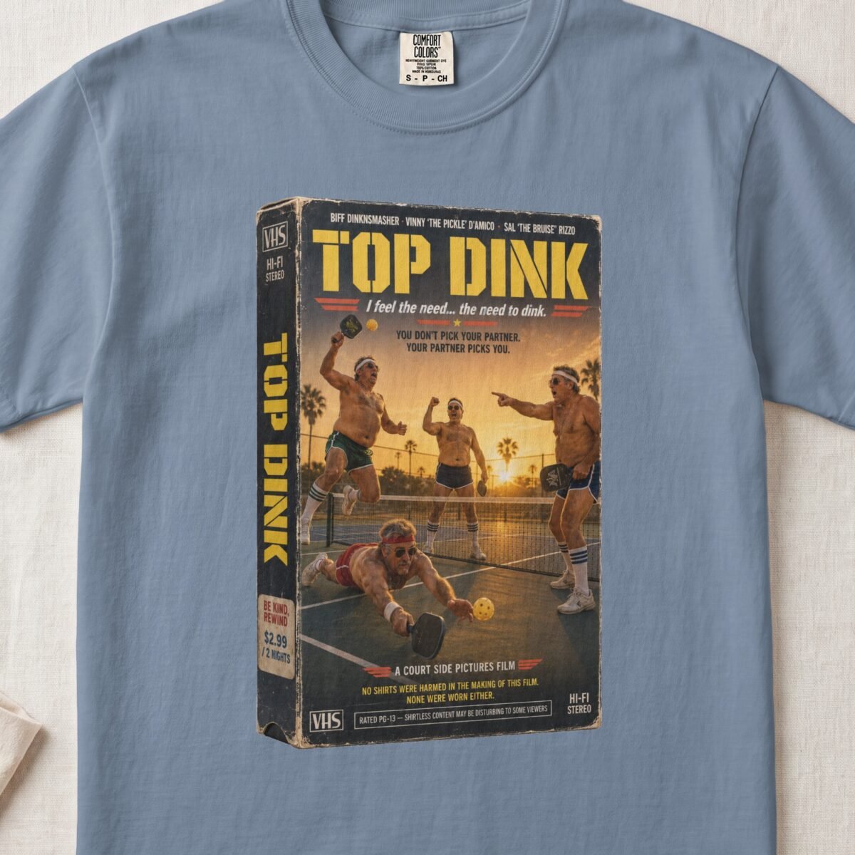 Top Dink — Retro Pickleball Shirt on Comfort Colors 1717