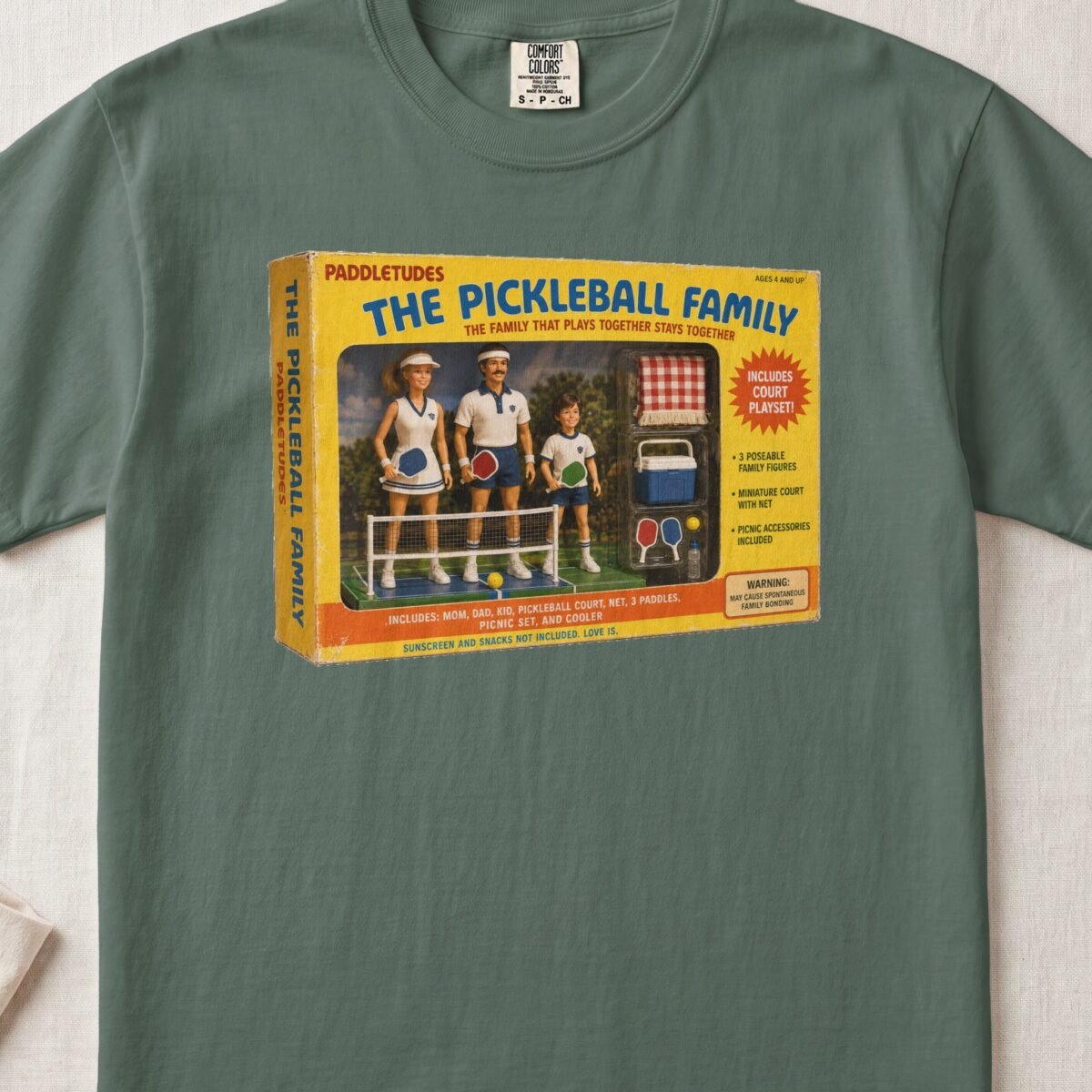 The Pickleball Family — Retro Pickleball Shirt on Comfort Colors 1717