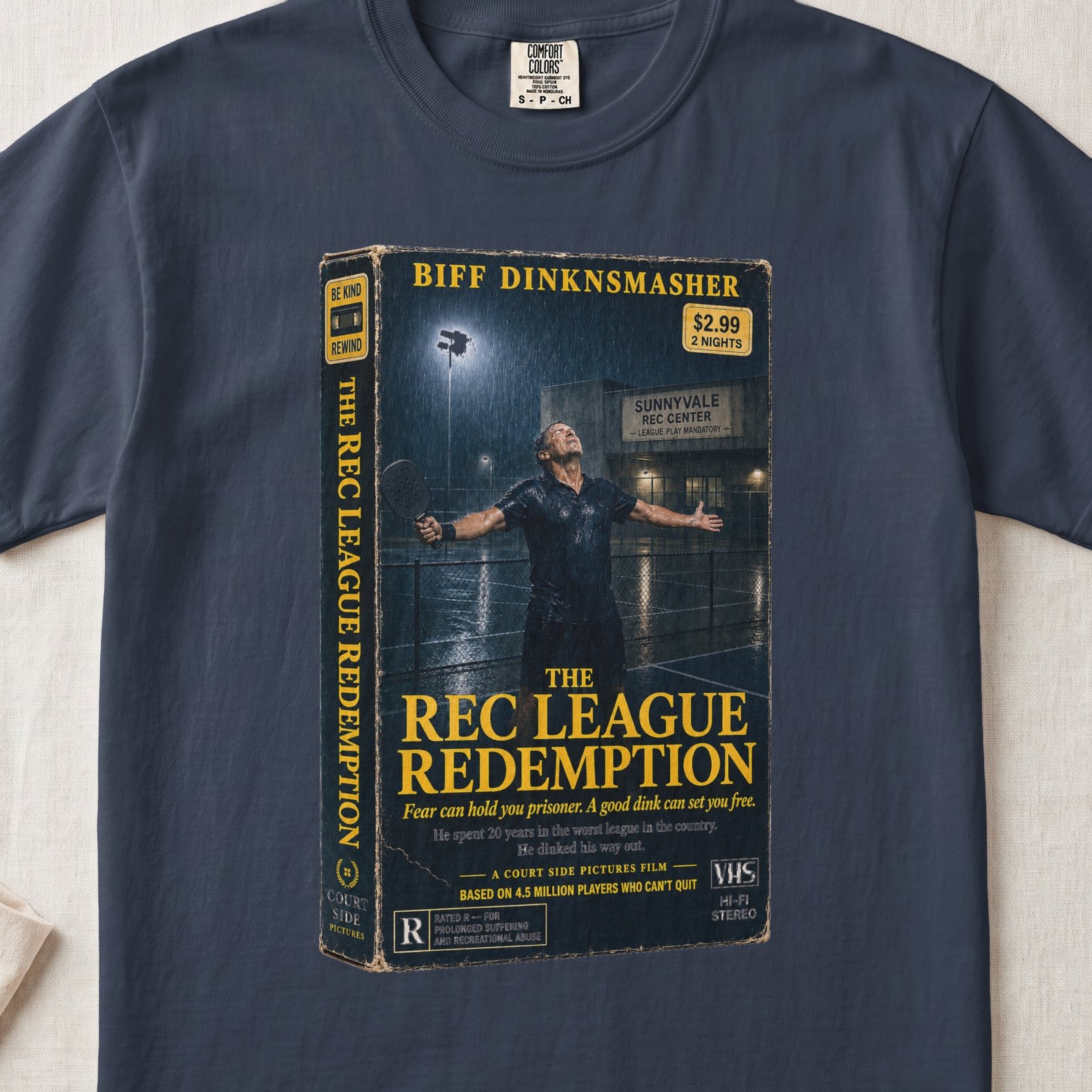 Rec League Redemption — Retro Pickleball Shirt on Comfort Colors 1717 — View 2