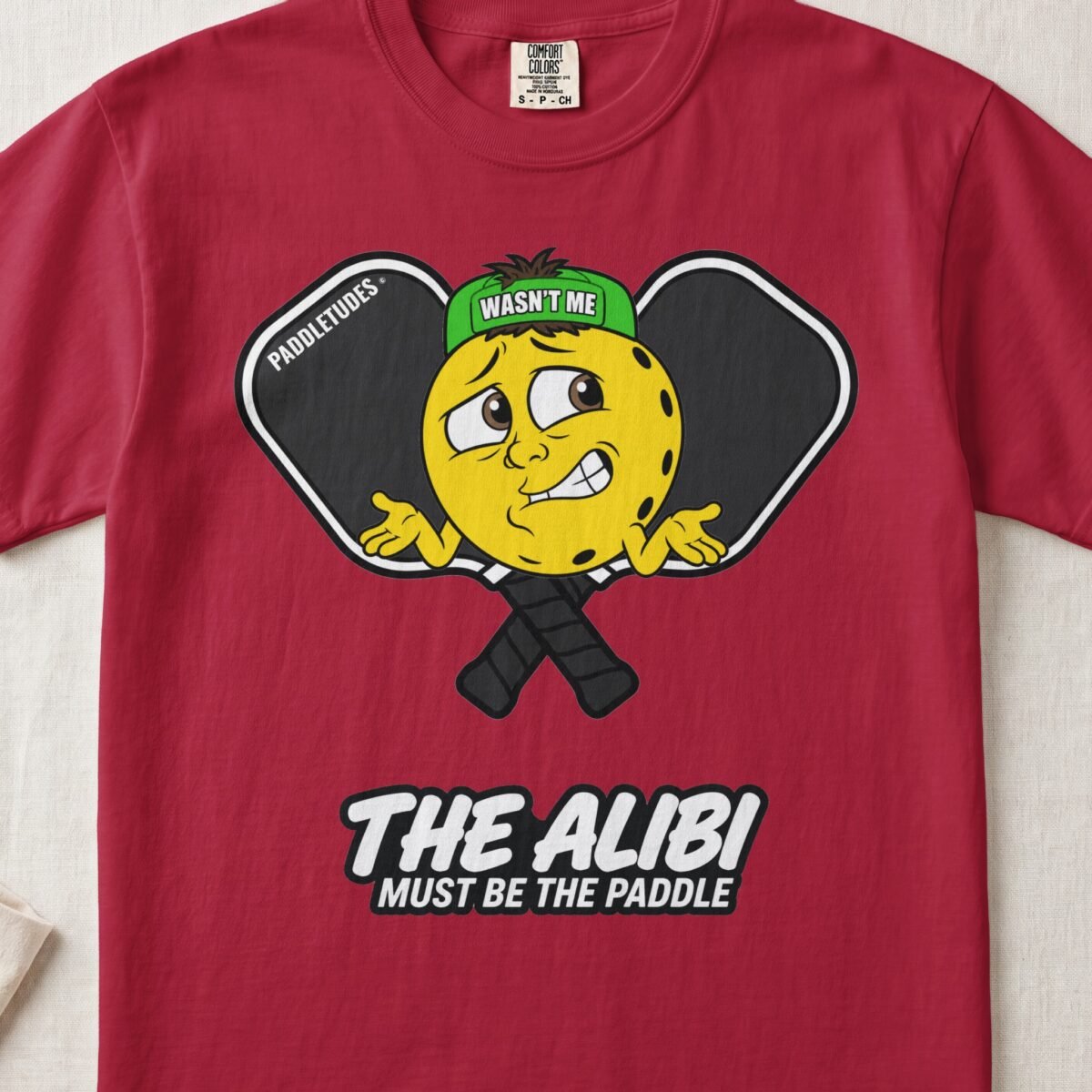 The Alibi – Pickleball Personality — Funny Pickleball Attitude Shirt on Comfort Colors 1717
