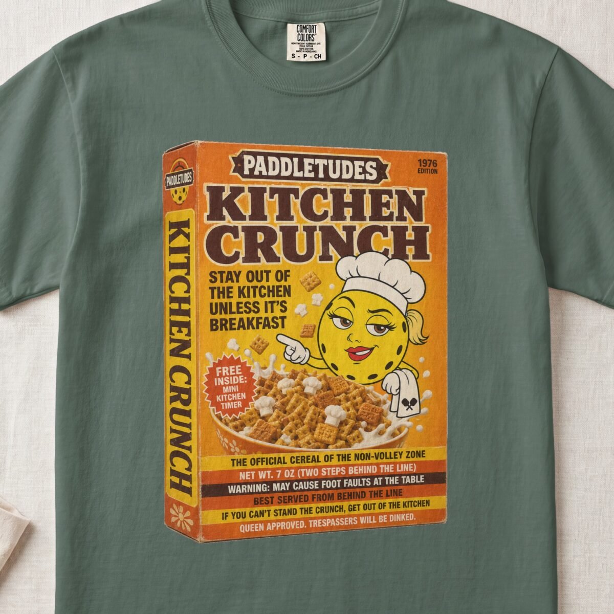 Kitchen Crunch — Retro Pickleball Shirt on Comfort Colors 1717