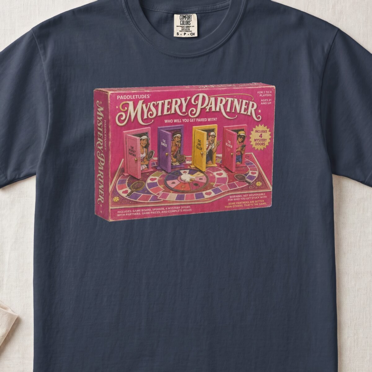 Mystery Partner — Retro Pickleball Shirt on Comfort Colors 1717