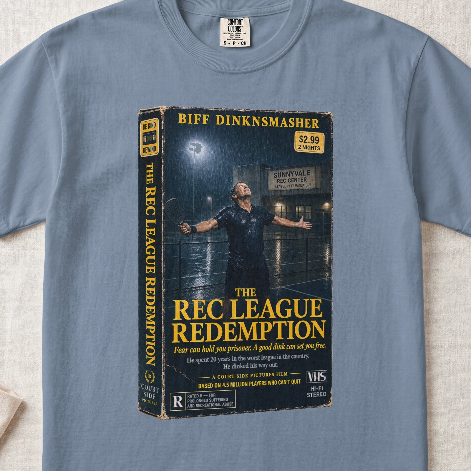 Rec League Redemption — Retro Pickleball Shirt on Comfort Colors 1717 — View 4
