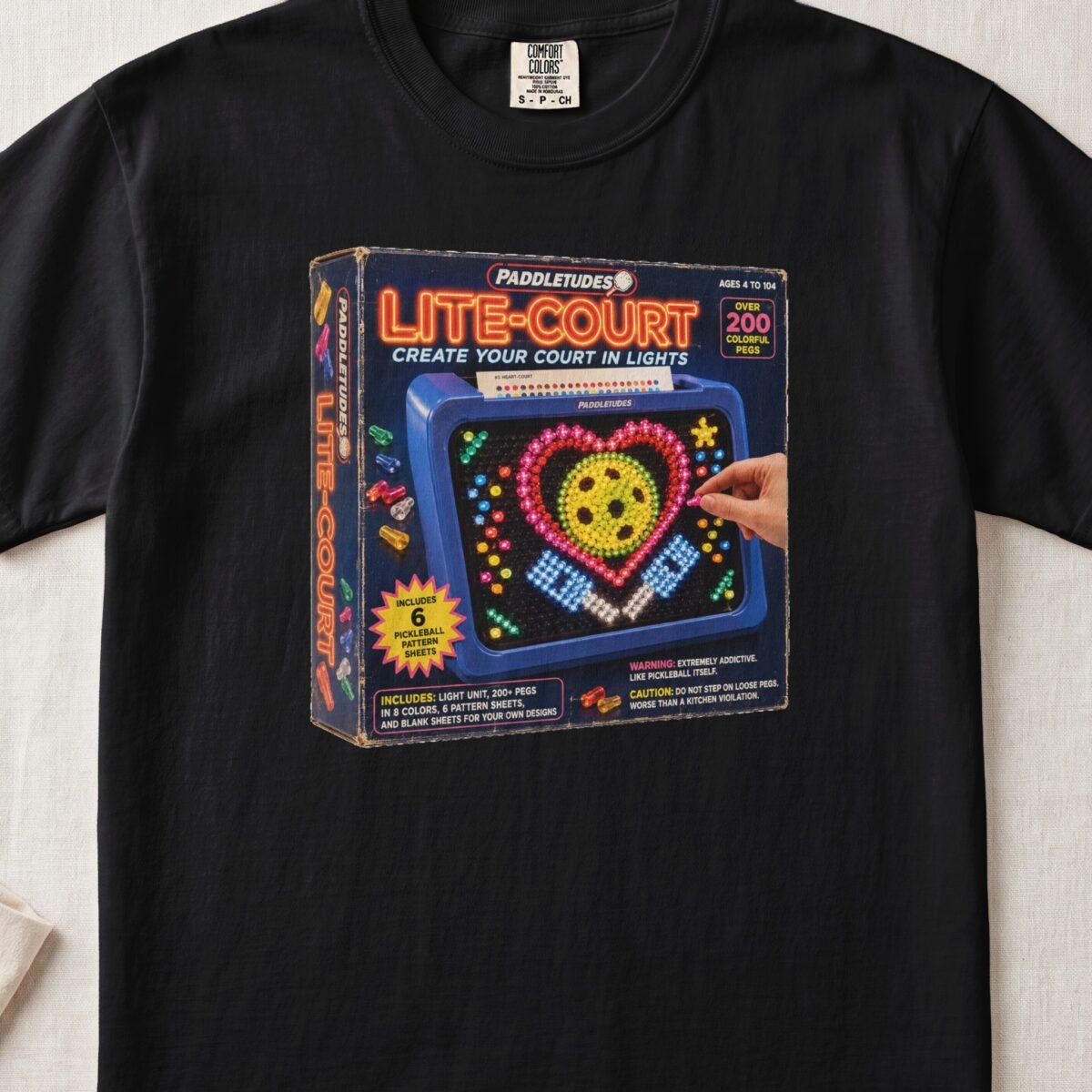Lite Court — Retro Pickleball Shirt on Comfort Colors 1717