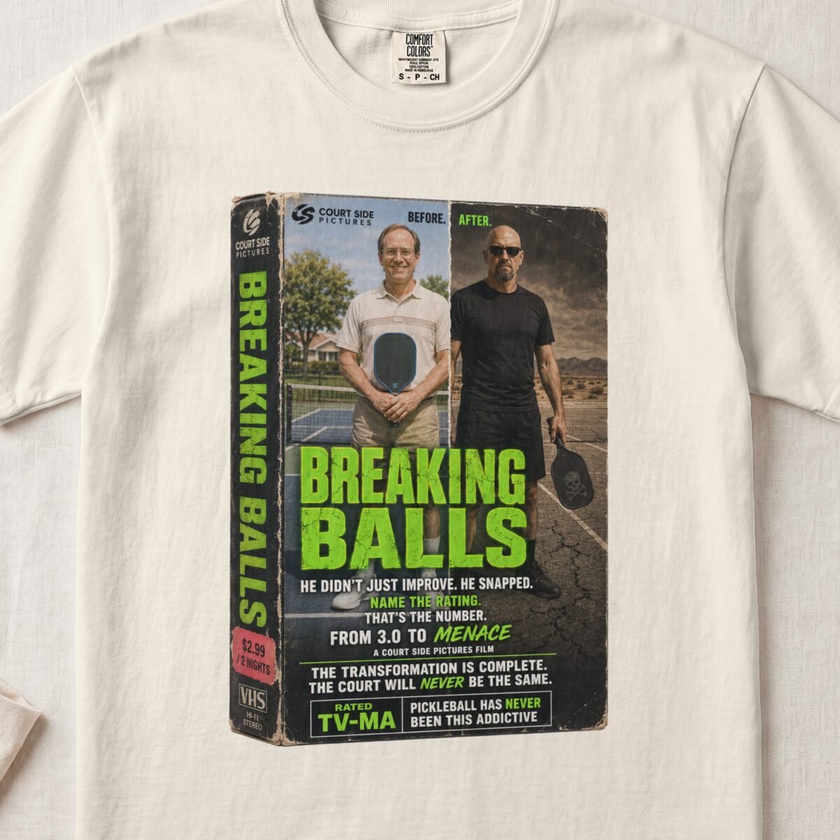 Breaking Balls — Retro Pickleball Shirt on Comfort Colors 1717