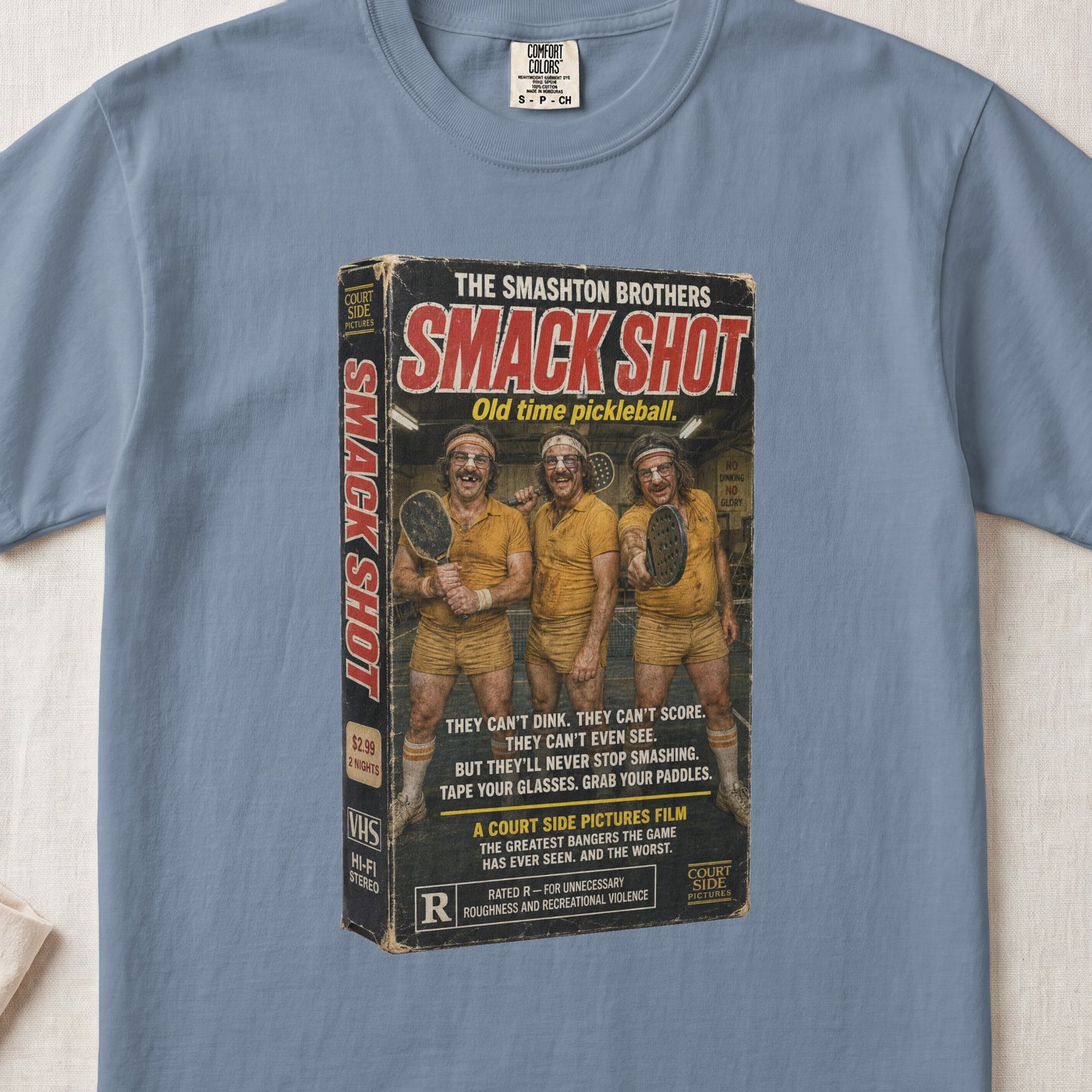Smack Shot — Retro Pickleball Shirt on Comfort Colors 1717 — View 7