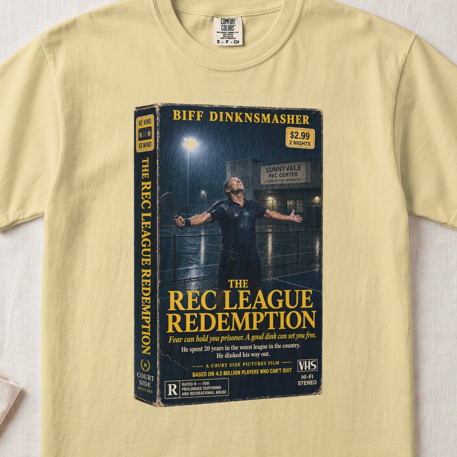 Rec League Redemption — Retro Pickleball Shirt on Comfort Colors 1717 — View 5