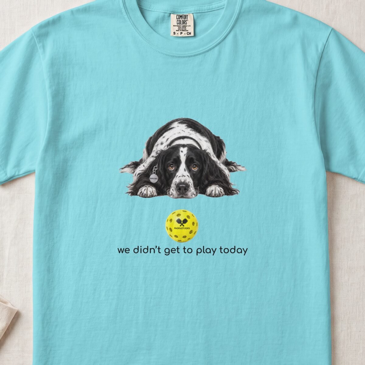 Cocker Spaniel Sad — Funny Dog Pickleball Shirt on Comfort Colors 1717