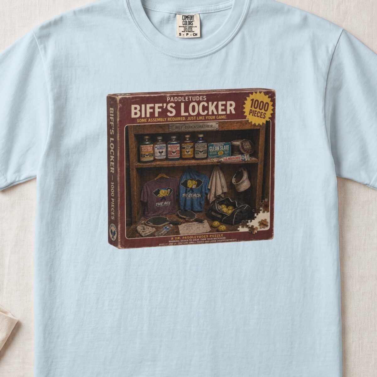 Biff’s Locker Puzzle — Retro Pickleball Shirt on Comfort Colors 1717