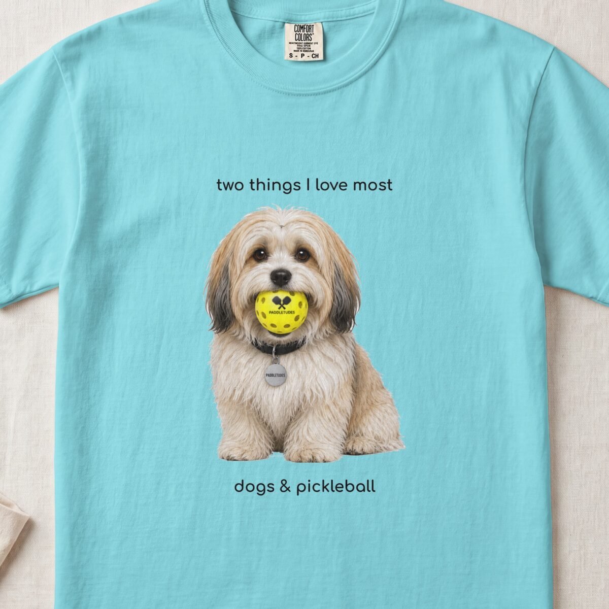 Havanese Happy — Funny Dog Pickleball Shirt on Comfort Colors 1717