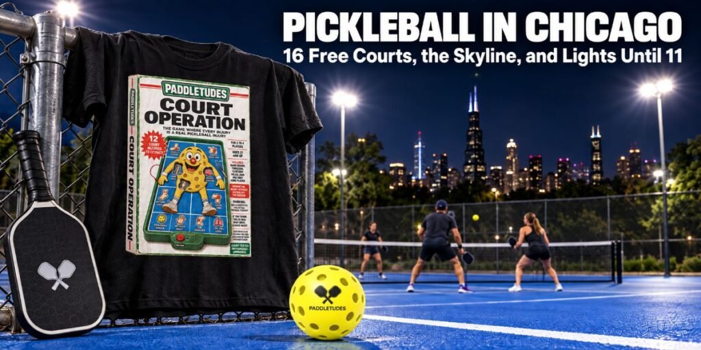 Pickleball in Chicago: 16 Free Courts, the Skyline, and Lights Until 11