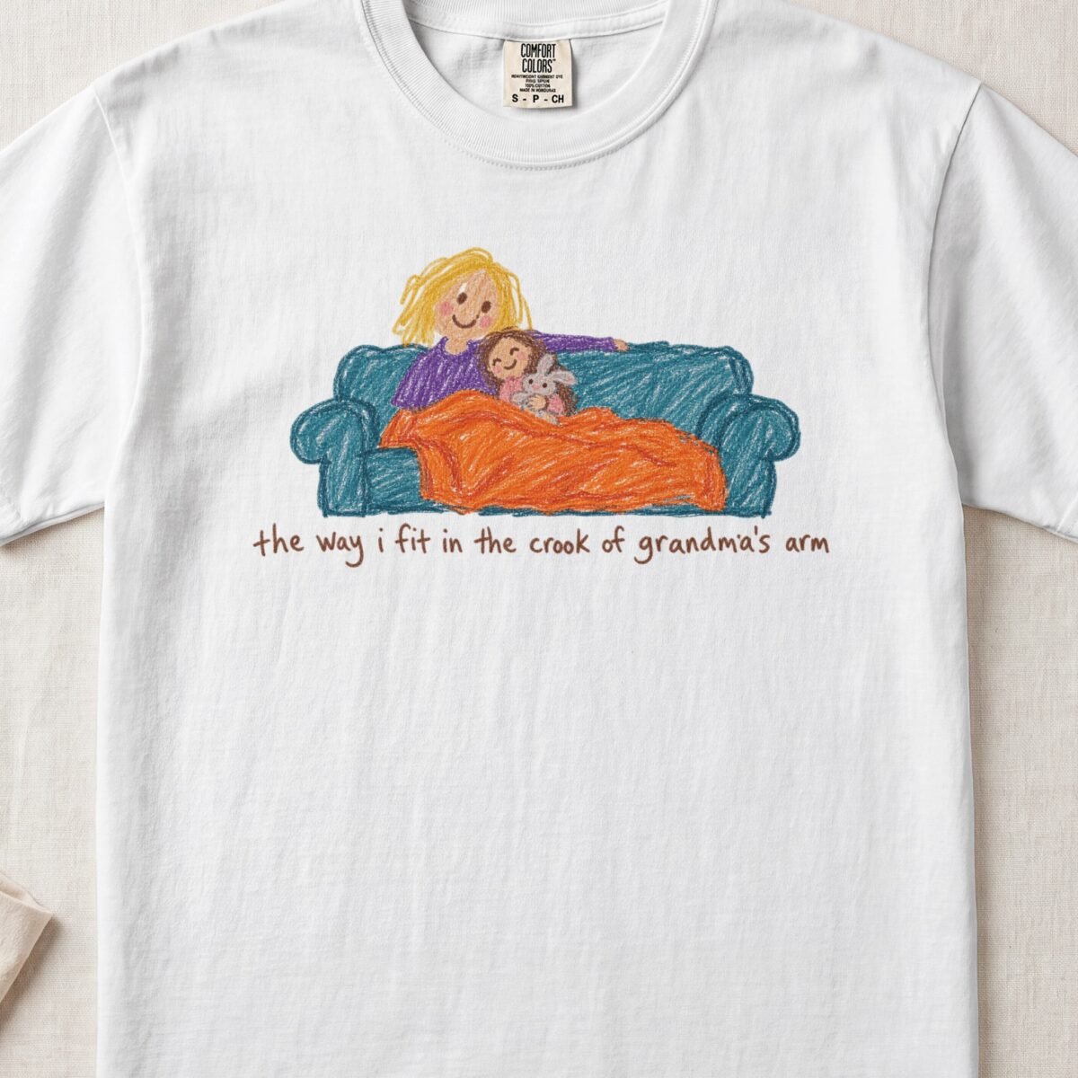 The Way I Fit In The Crook Of Grandma’s Arm Tee — Little Hands Tee on Comfort Colors 1717