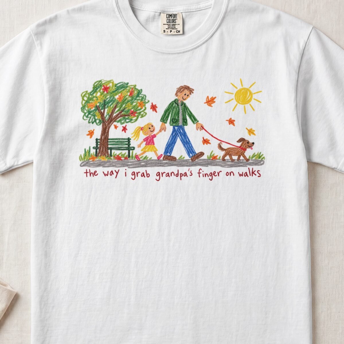 The Way I Grab Grandpa’s Finger On Walks — Little Hands Tee on Comfort Colors 1717