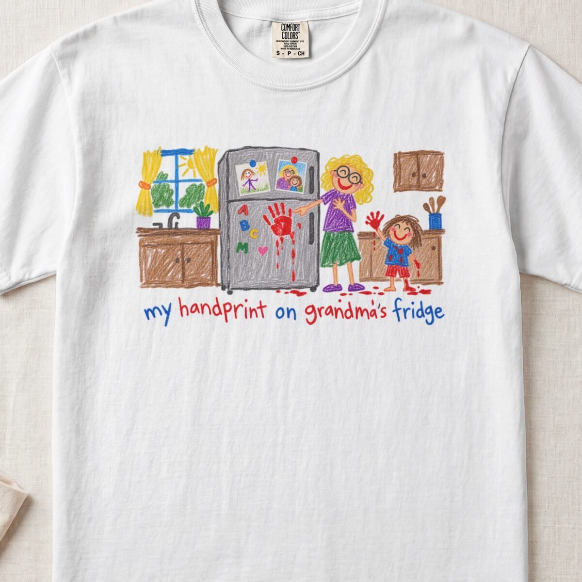 My Handprint On Grandma’s Fridge Tee — Little Hands Tee on Comfort Colors 1717