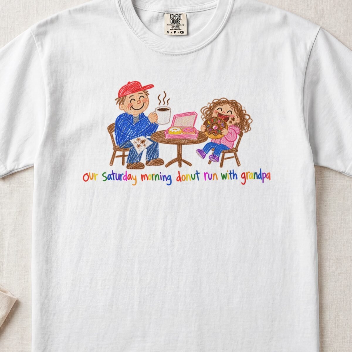 Our Saturday Morning Donut Run With Grandpa — Little Hands Tee on Comfort Colors 1717