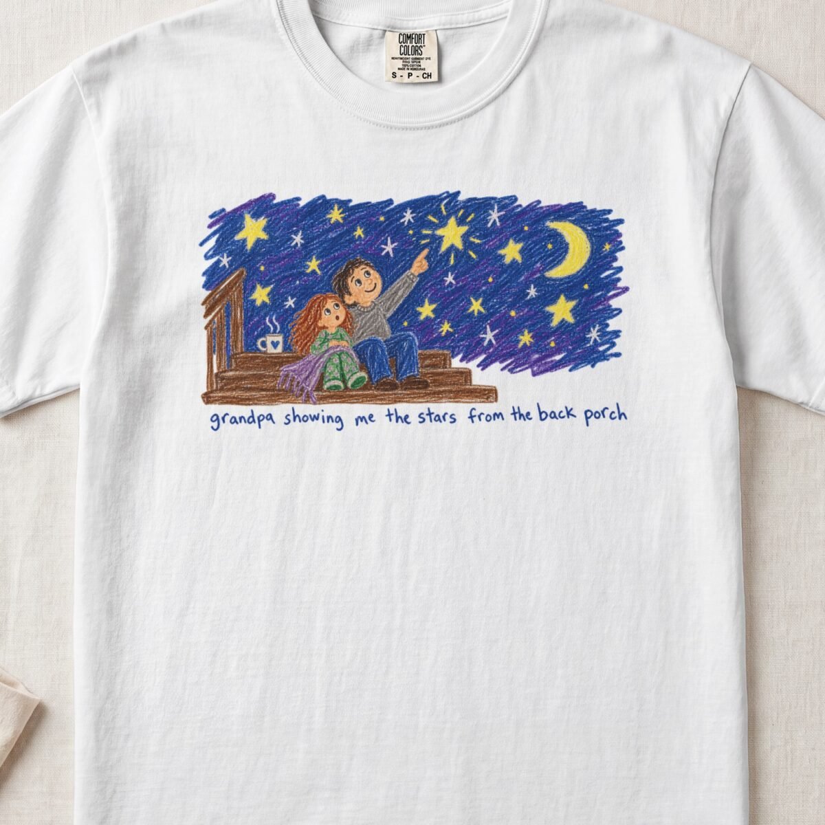 Grandpa Showing Me The Stars From The Back Porch — Little Hands Tee on Comfort Colors 1717
