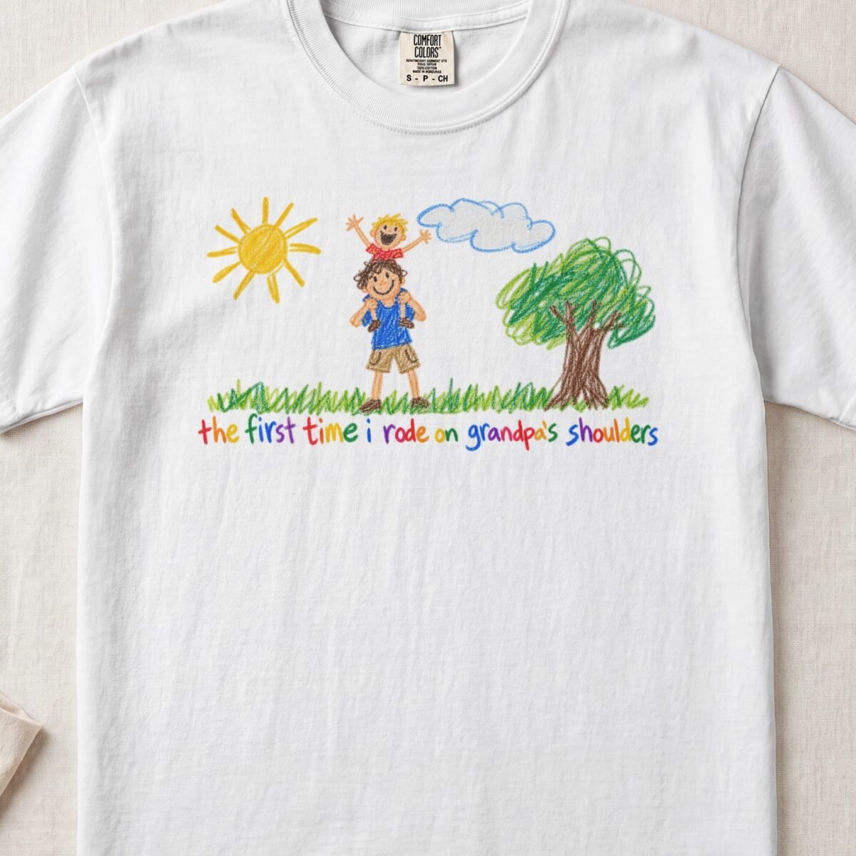 The First Time I Rode On Grandpa’s Shoulders — Little Hands Tee on Comfort Colors 1717
