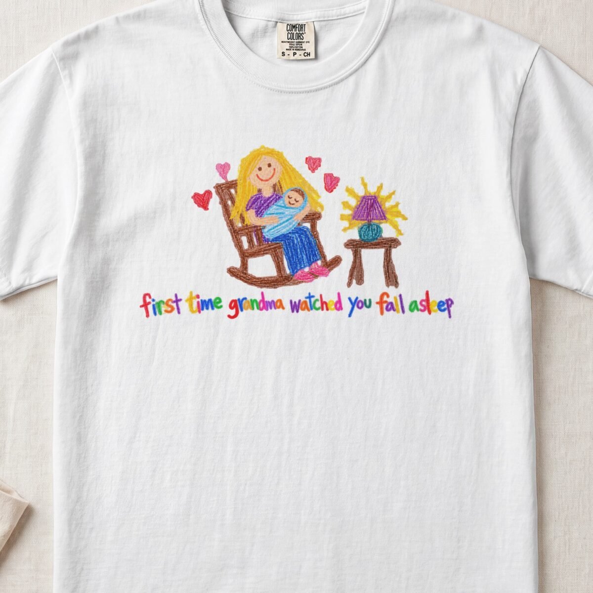 First Time Grandma Watched You Fall Asleep Tee — Little Hands Tee on Comfort Colors 1717