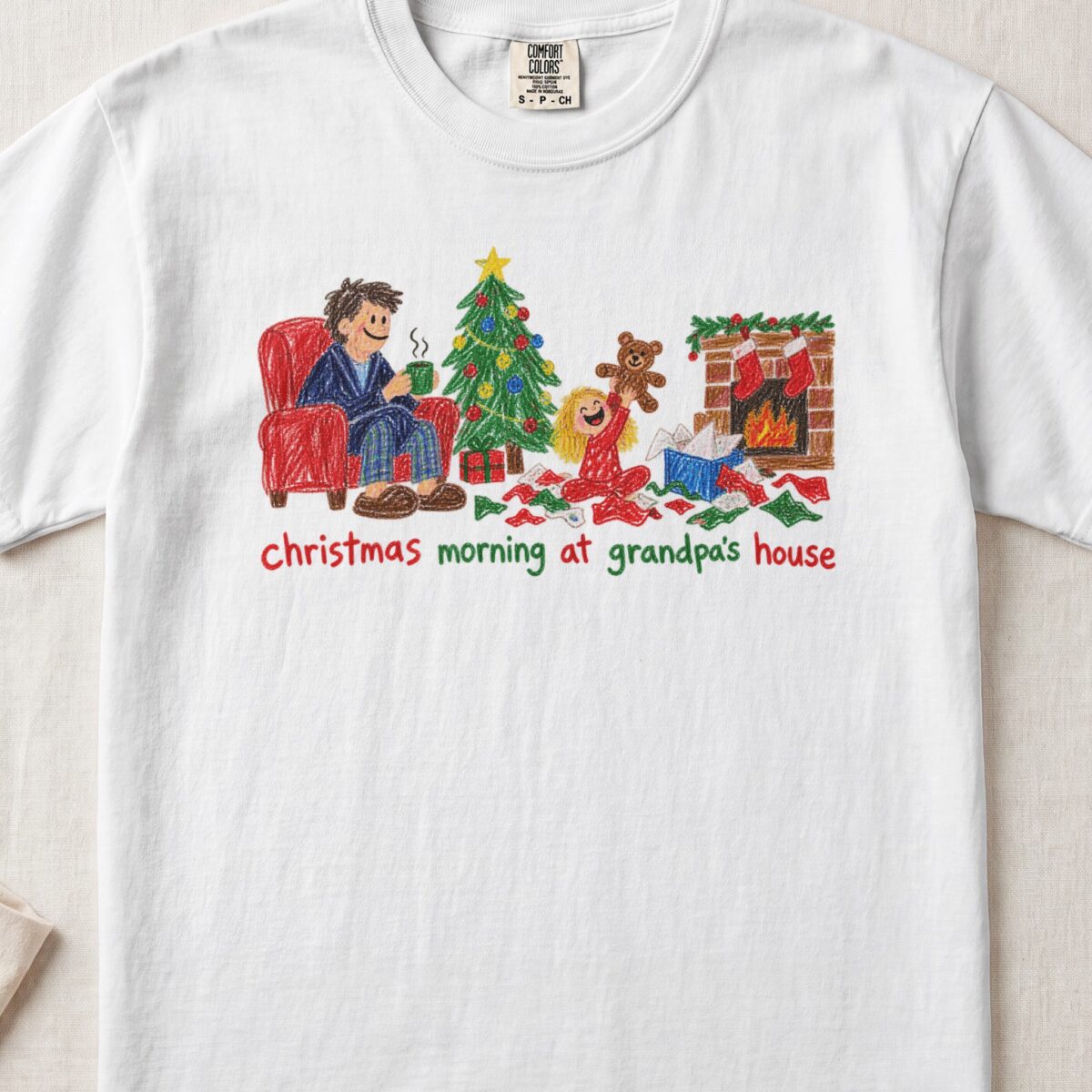 Christmas Morning At Grandpa’s House — Little Hands Tee on Comfort Colors 1717