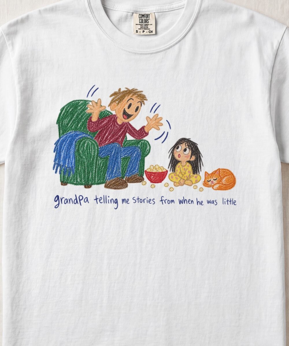 Grandpa Telling Me Stories From When He Was Little — Little Hands Tee on Comfort Colors 1717