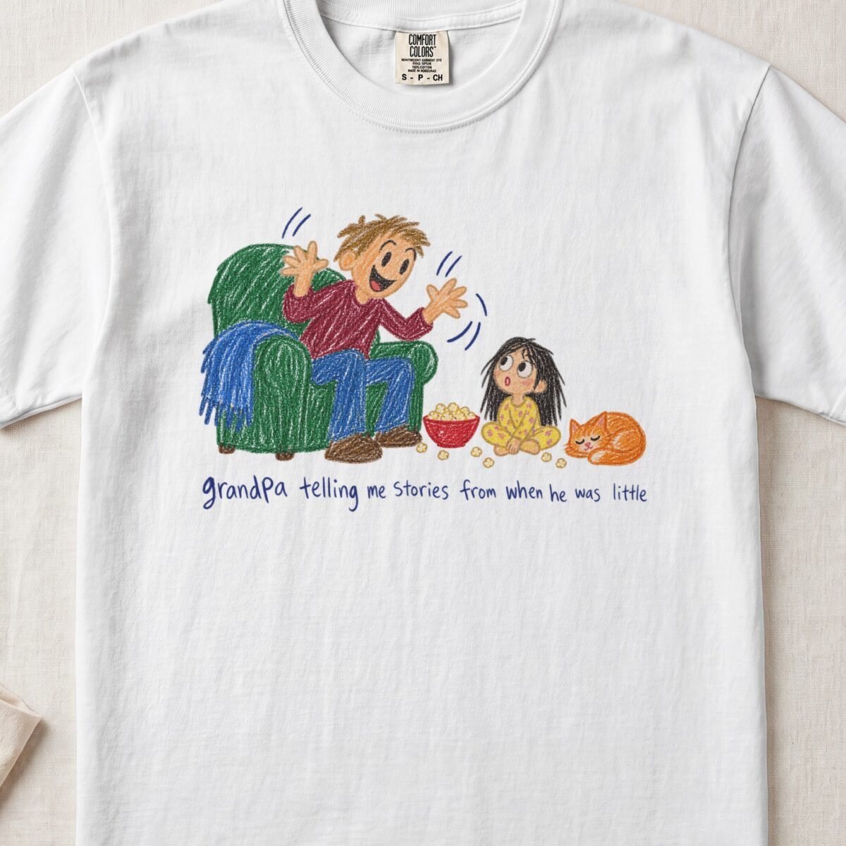 Grandpa Telling Me Stories From When He Was Little — Little Hands Tee on Comfort Colors 1717