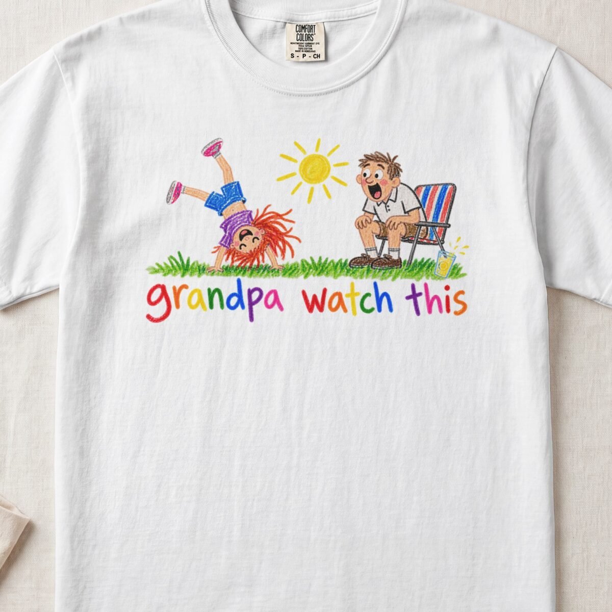 Grandpa Watch This — Little Hands Tee on Comfort Colors 1717